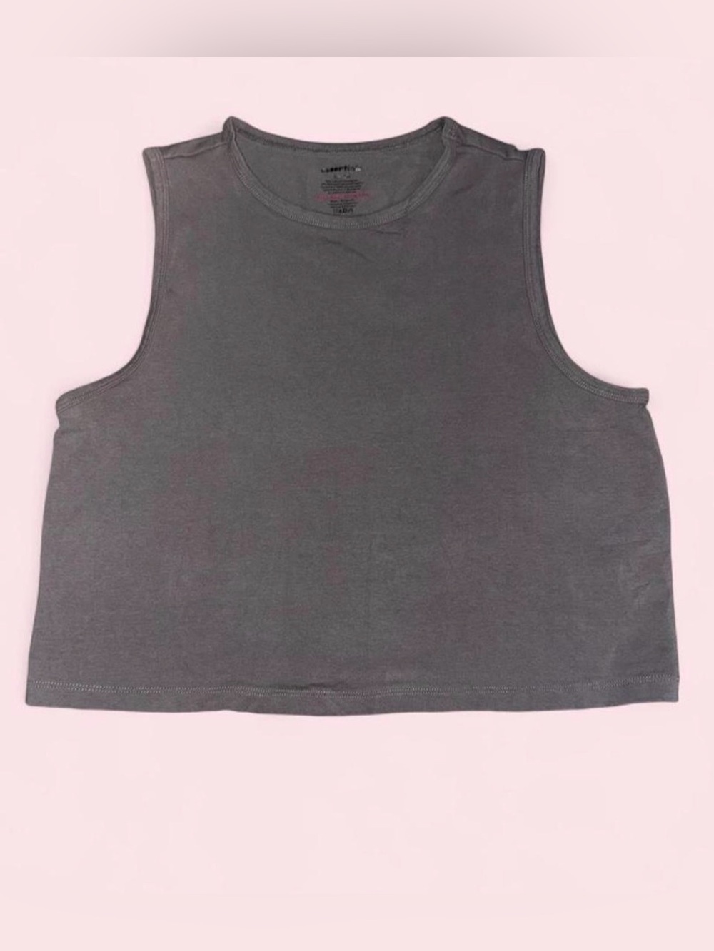 Essentials Gray Muscle Tee Crop Tank
